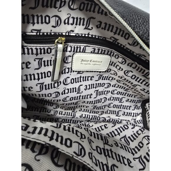 JUICY COUTURE Sports Bowler Top Handle Satchel Black Crossbody Dome- FLAWS - Picture 10 of 12